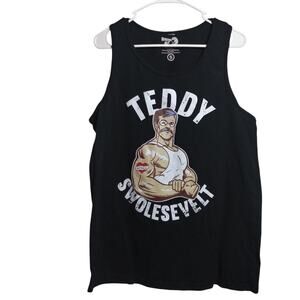 American AF Nation Black Teddy SwoleSevelt Tank Top Novelty  Size Small